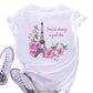 Fashion Eiffel Tower Print Women's Short Sleeve