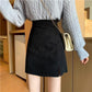 Pattern Corduroy Female Retro High Waist  A-Line Skirts Womens Mini