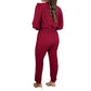 Women's Fashionable Elegant V-neck Solid Color Long Sleeve High Waist Cropped Jumpsuit