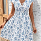 Women's Casual Loose-fit V-neck Floral Dress