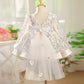 Bow Long Sleeve Puffy Girls Costume For Piano Performance