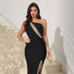 Handmade Drill Chain Backless Dress Bandage One-piece Dress