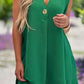 Summer V-neck Sleeveless Dress With Button Decoration Solid Color Casual Loose Straight Dresses Womens Clothing