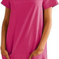 Women's Square Collar Short Sleeve Fashion Pocket Dress