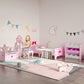 ZONEKIZ Princess Themed Kids Toddler Bed W  Cute Patterns, Safety Rails, For Ages 3 6 Years