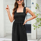 Women's Solid Color One-piece Shorts With Suspenders