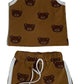 Ensemble deux pièces haut et pantalon imprimé bébé ours