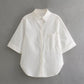 Single-breasted Pocket Shirt Loose Leisure Suit