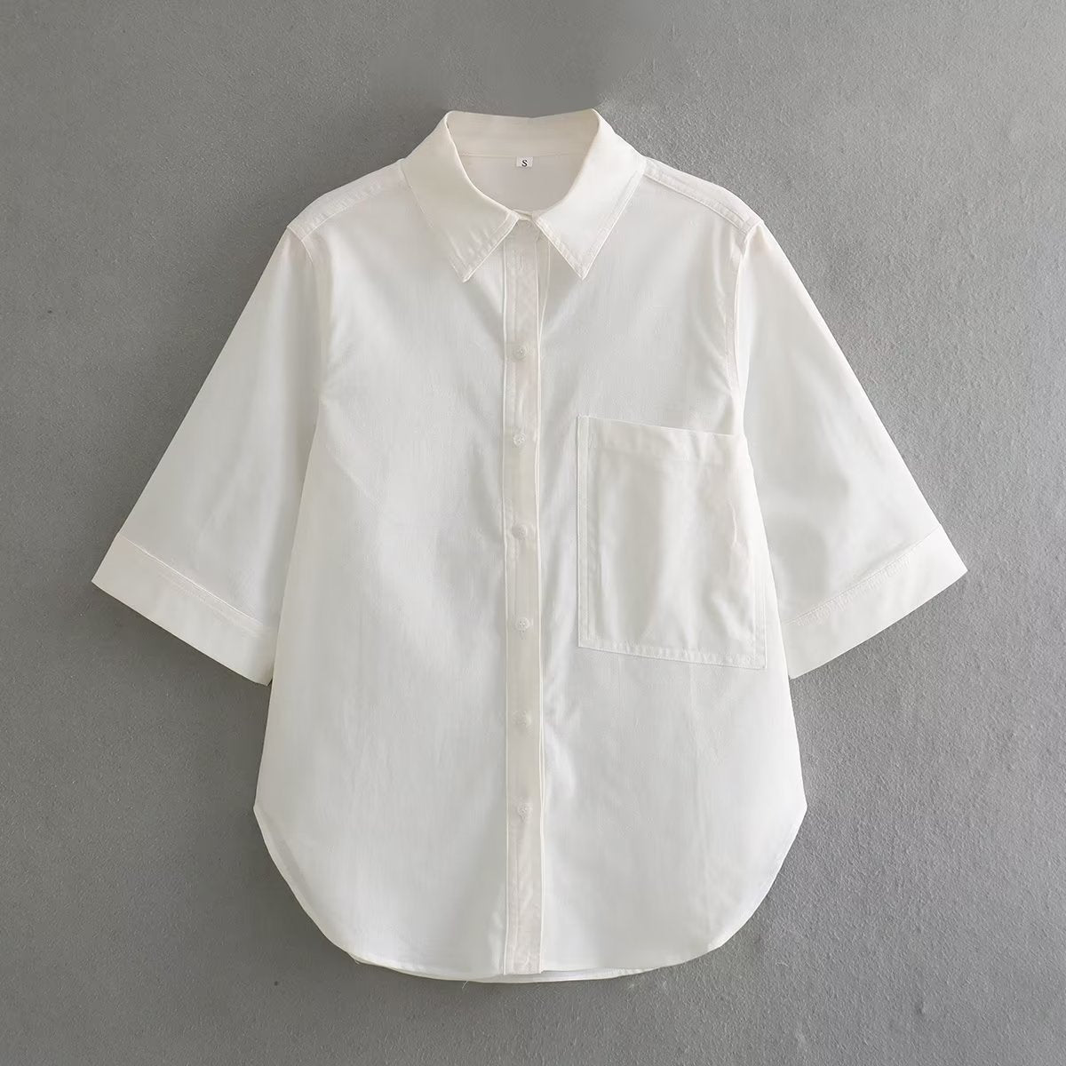 Single-breasted Pocket Shirt Loose Leisure Suit