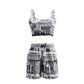 European And American Women's Clothing Newspaper Printing Sports Suit