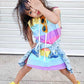 Girls Rainbow Jumpsuit Western-style Princess Sleeveless Vest Dress