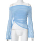 Women's Autumn Solid Color Long-sleeved Off-shoulder Top
