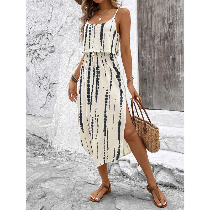 European And American-style Floral Camisole Skirt Two-piece Set