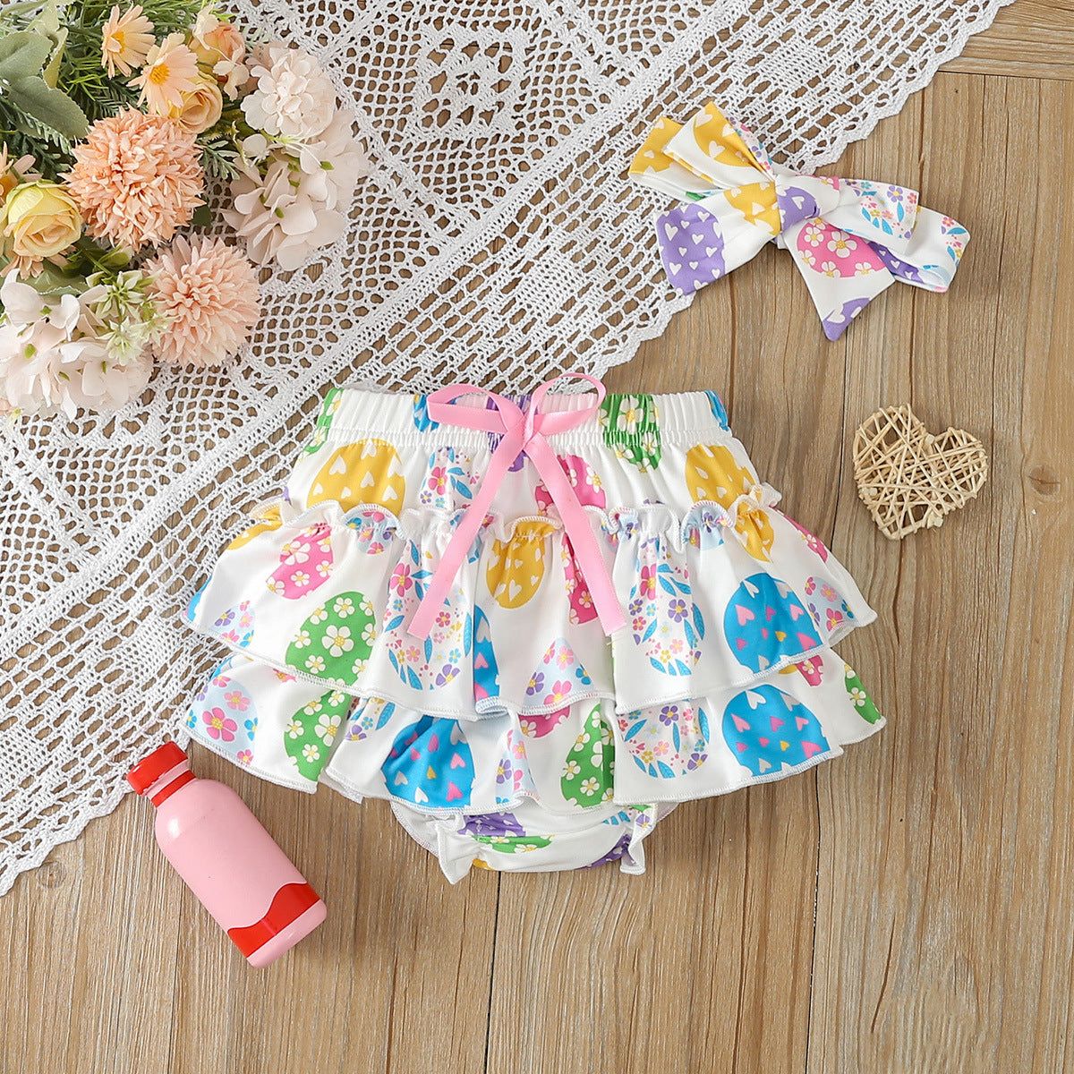 Ensemble short d'été à manches courtes pour bébé fille en PP Kazakhstan
