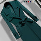 Trench-coat mi-long élégant et ajusté à la taille
