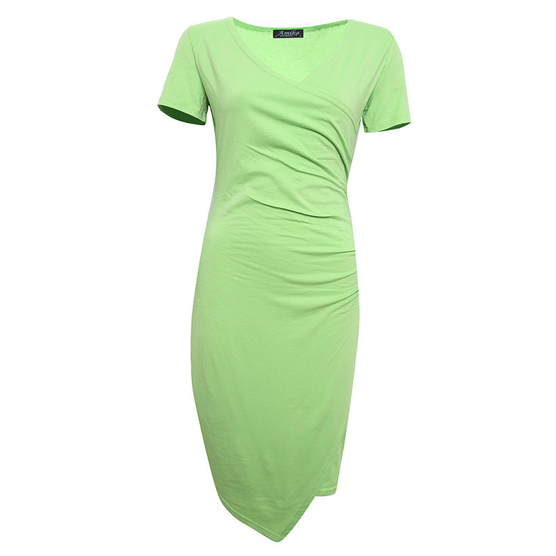 Women's Cotton Solid Color Casual Dress