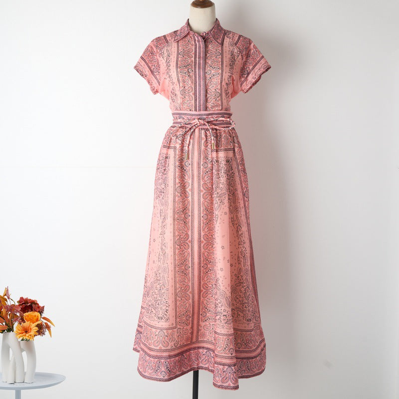 Lapel Slim Top Long Skirt Two-piece Set