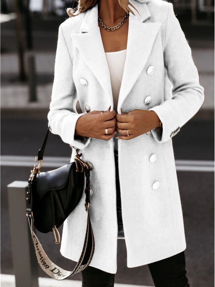Manteau Nizi croisé à manches longues et col blazer