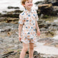 Baby Rainbow Leaves Printed Casual Shorts Suit