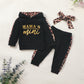 Fabricants de vêtements pour enfants Ins Wind Girls Suit Automne Mini Pull Sport Costume Léopard
