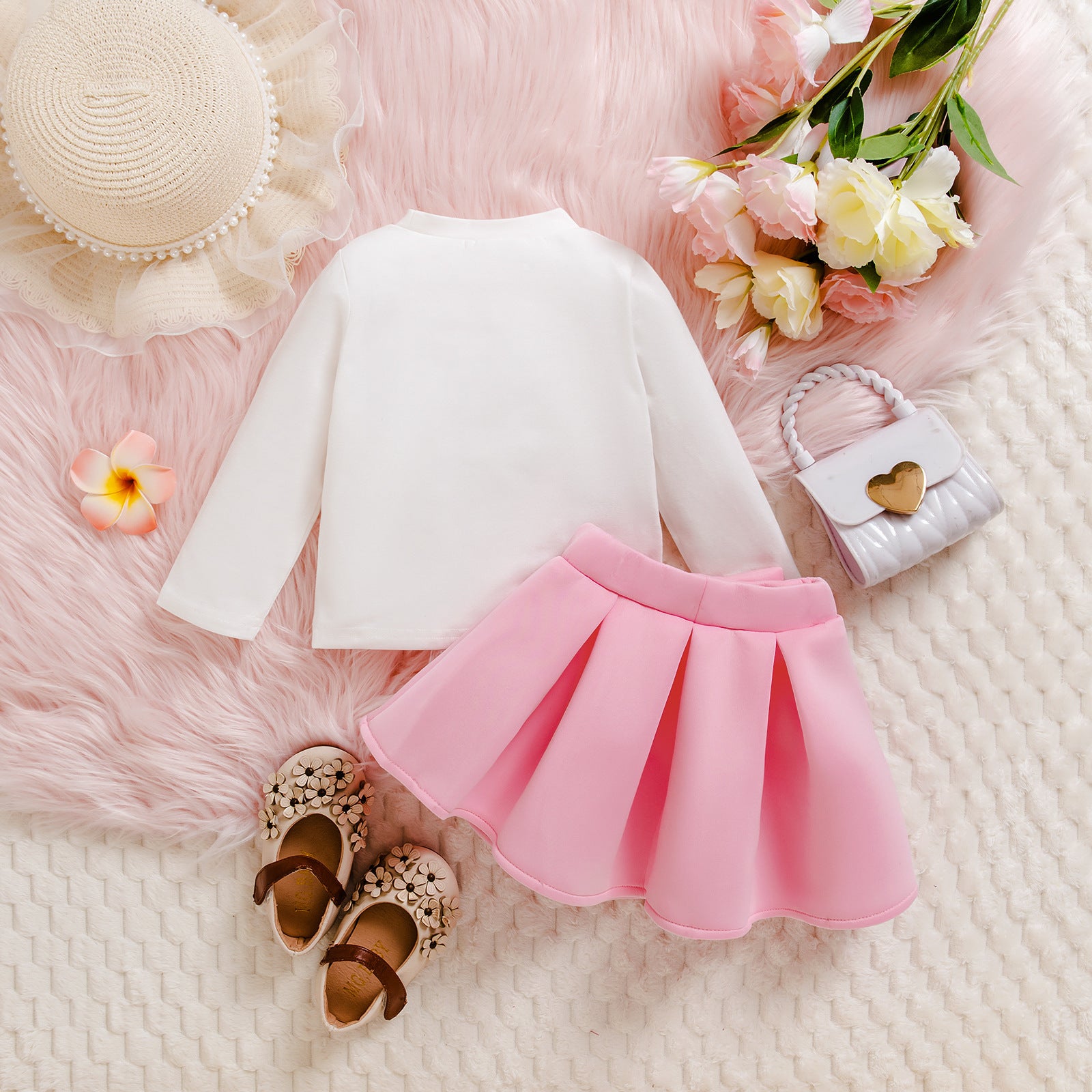 Big Bow Short Skirt Cute Princess Style Two-piece Set