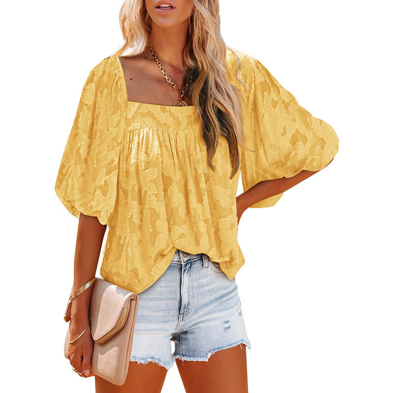Ladies New Chiffon Floral Cutout Top