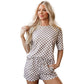 Comfort Loose Suit Plaid Short-sleeved Shirt And Shorts Two-piece Set