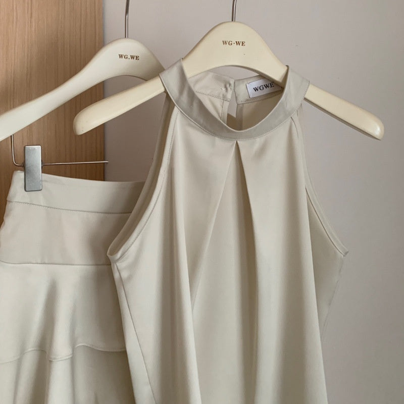 Camisole Halter Top High Waist Slimming Skirt Suit