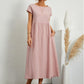 European And American Solid Color Sleeveless Loose Cotton Linen Pocket Dress