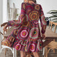 Fashion Printed Long Sleeve Dress Elegant Women