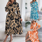Women's Clothing Spring And Summer Leisure Flower Long Sleeve Shirt Skirt