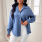 European And American Fashion Commuter Women's Simple Solid Color Long Sleeve Shirt