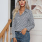 Fashion Geometry Pattern Printed Shirt Women's Long Sleeve