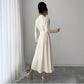 Bohemian-style Celebrity-inspired Printed Long-sleeve Dress For A Chic Getaway Look