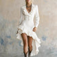 Ruffled No-wash Denim Fabric Dress