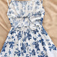 Womens Waist-Cinching Figure-Lifting Floral Sleeveless Slip Dress