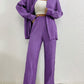 European And American Women's Clothing Solid Color Loose Drooping Smooth Pleated Casual Two-piece Suit