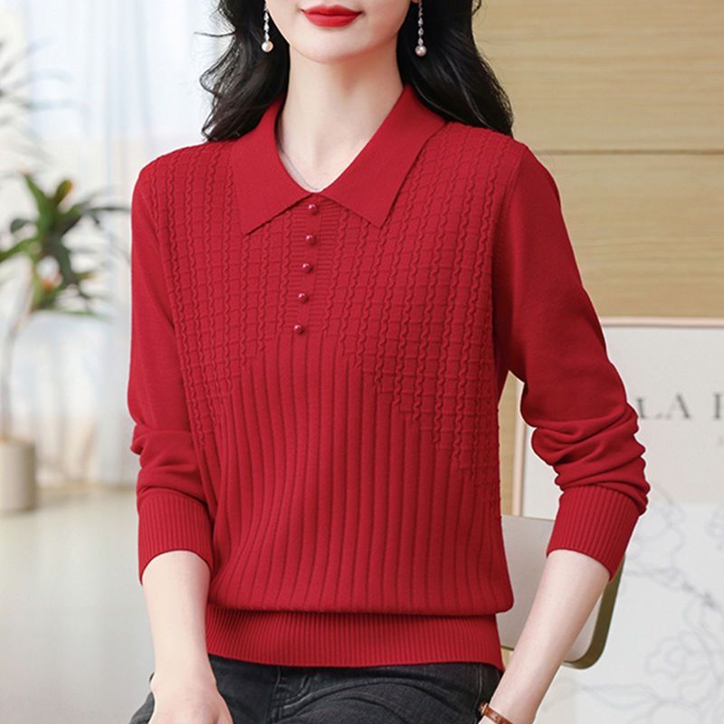 Pull femme en tricot à revers perlé