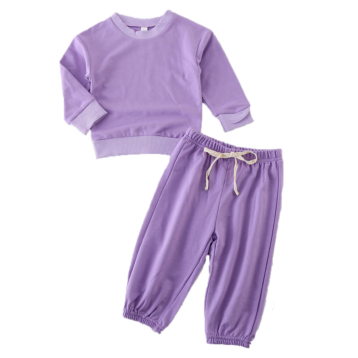 Children's Long-sleeved Pink Pullover Sweater Suit