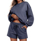 Women's Long-sleeve And Shorts Casual Sportswear Set
