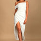 Hip-wrapped Off-shoulder Irregular Slit Dress Women
