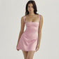 Strap Colored Cut Out Open Back Skirt French Dress Dressed Girl