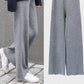 Sweater Shirt Wide Leg Pants Mesh Red Three Piece Set
