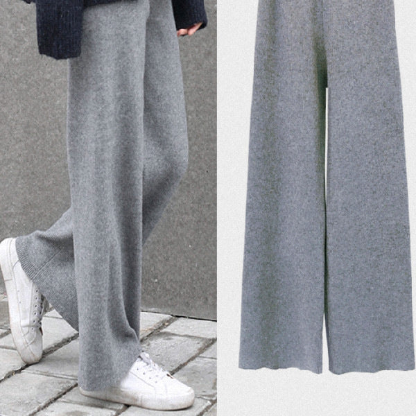 Sweater Shirt Wide Leg Pants Mesh Red Three Piece Set