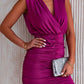 Sleeveless Invisible Shoulder Pad High Waist Sheath Dress