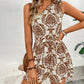Women's Printed Shoulder Drawstring Sleeveless Shoulder Short Pantskirt