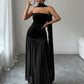 Elegant Strapless Patchwork Dress For Women