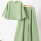 European And American Fashion Suit Solid Color Short Sleeve Loose Trousers Two-piece Set