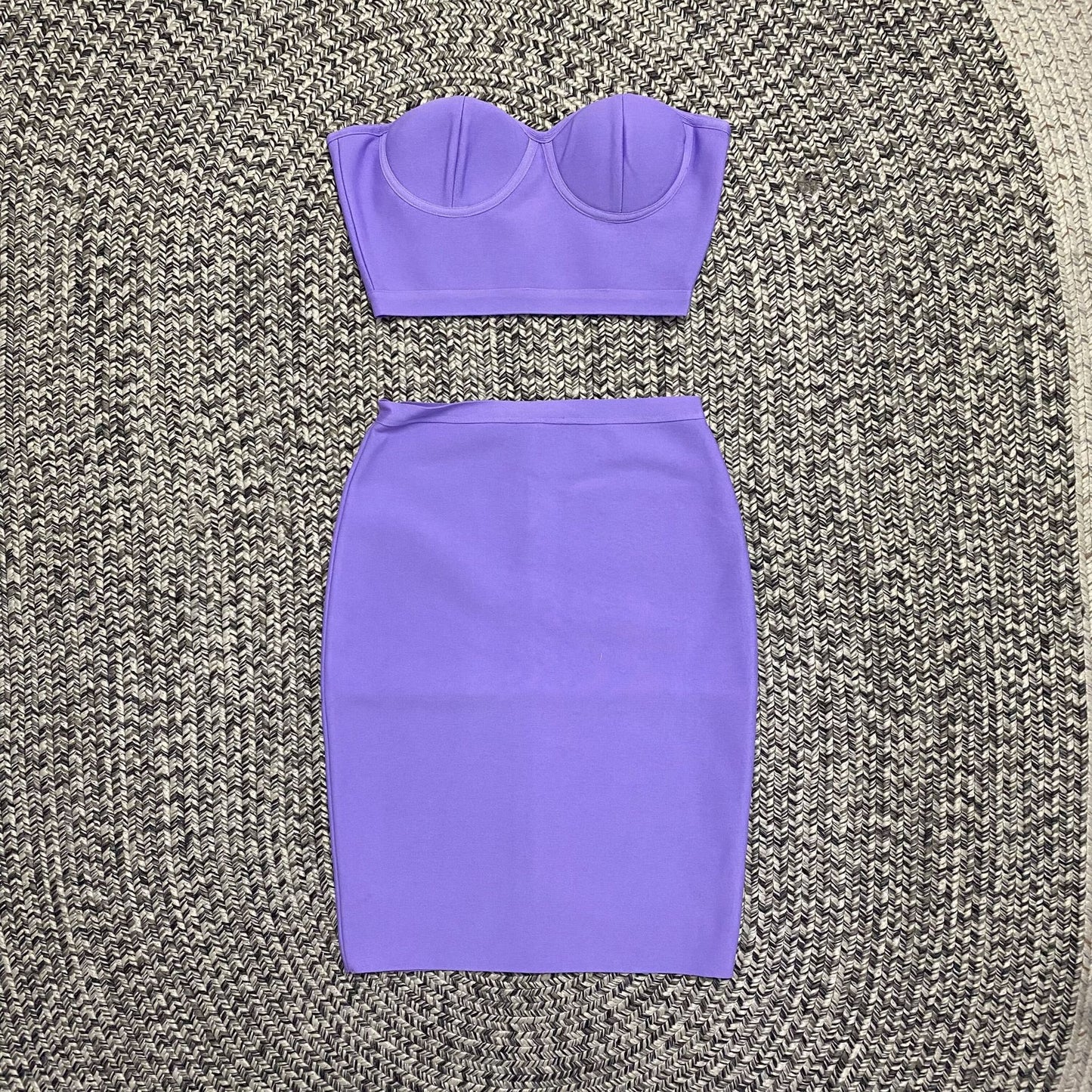 Tube Top High Waist Short Skirt Two-piece Set
