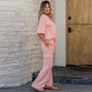 Spring And Summer New Solid Color Short Sleeve Two-piece Set Women's Casual